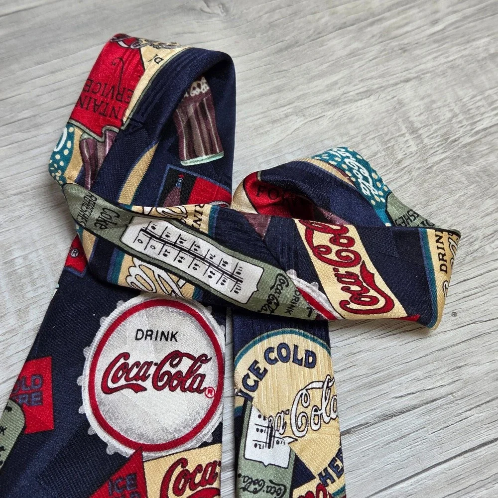 Coca Cola Silk Tie Ice Cold Bottle Print USA Vintage 57